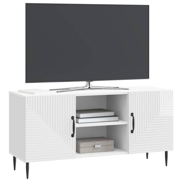 TV-Schränk Hochglanz Weiß 102 x 34,5 x 50 cm Holzwerkstoff
