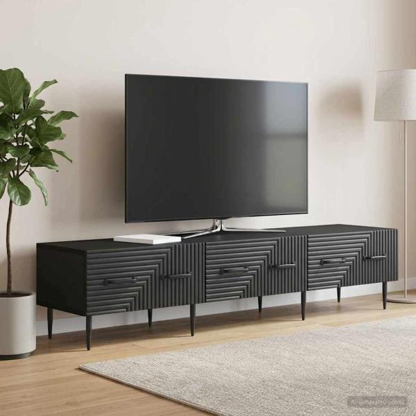 ARDEBO.de - TV-Schränk Schwarz 147 x 34,5 x 30 cm Holzwerkstoff