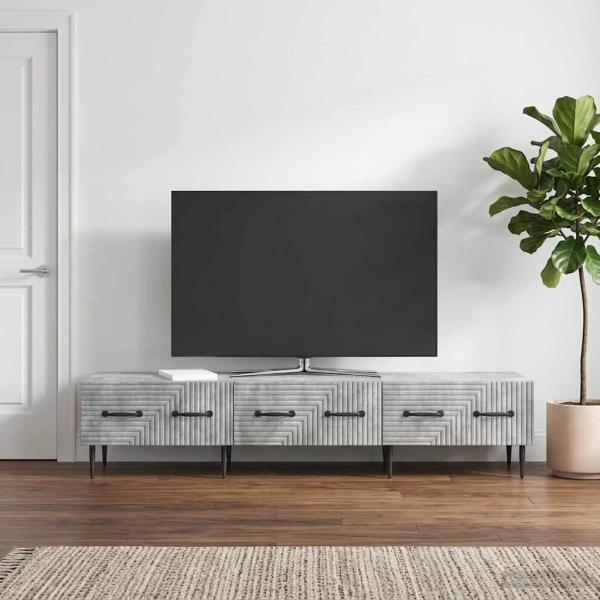 ARDEBO.de - TV-Schränk Betongrau 147 x 34,5 x 30 cm Holzwerkstoff