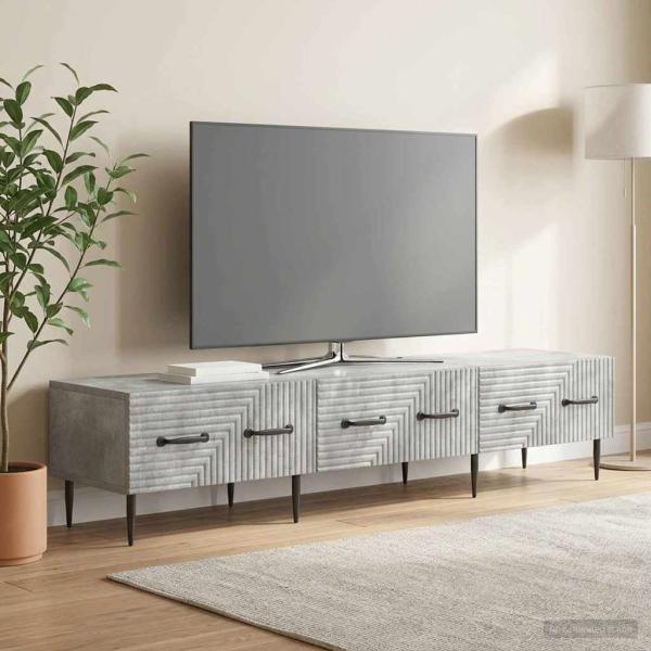 TV-Schränk Betongrau 147 x 34,5 x 30 cm Holzwerkstoff