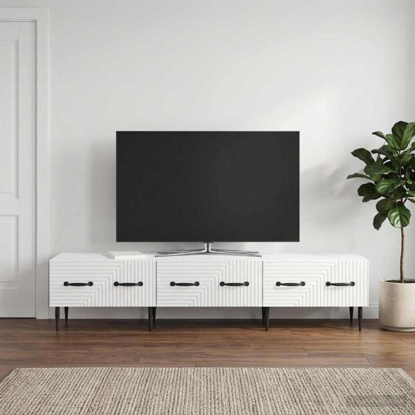 ARDEBO.de - TV-Schränk Hochglanz Weiß 147 x 34,5 x 30 cm Holzwerkstoff