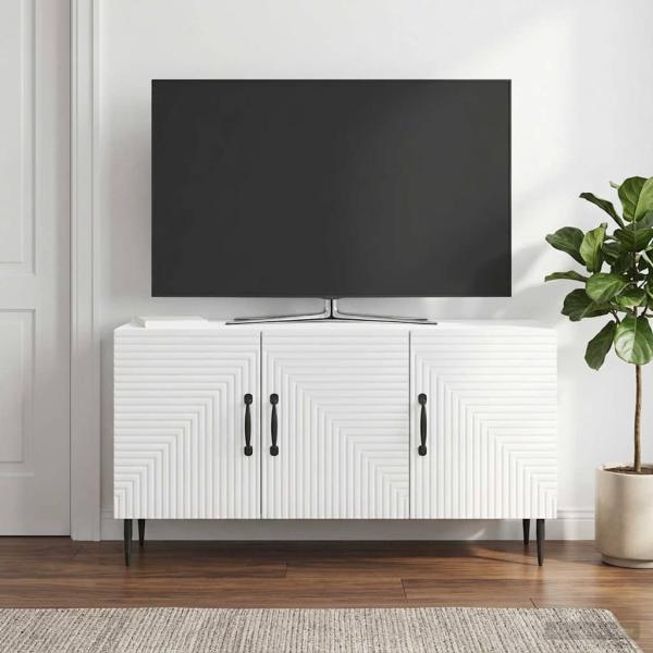 ARDEBO.de - TV-Schränk Hochglanz Weiß 99 x 34,5 x 50 cm Holzwerkstoff
