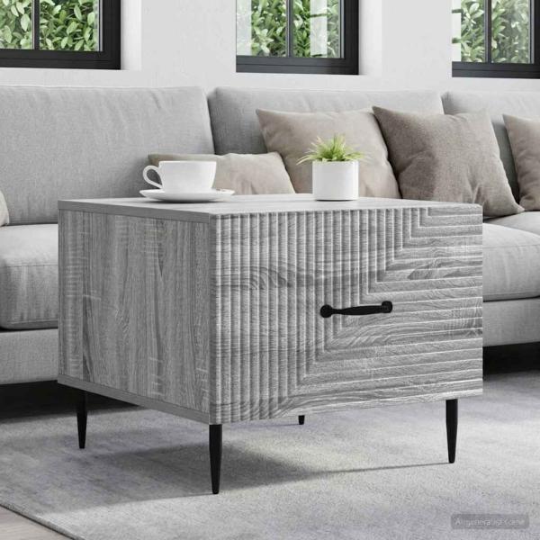 ARDEBO.de - Couchtisch Graues Sonoma 49 x 50 x 40 cm Holzwerkstoff