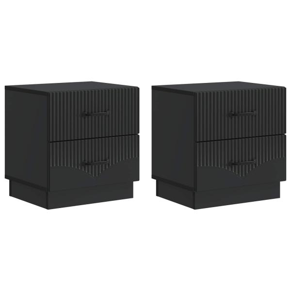 Nachttisch 2 stk. Schwarz 43 x 34,5 x 44,5 cm Holzwerkstoff