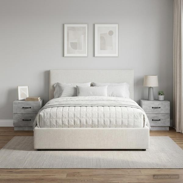 ARDEBO.de - Nachttisch 2 stk. Betongrau 43 x 34,5 x 44,5 cm Holzwerkstoff