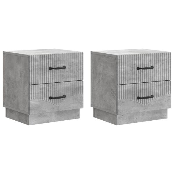 Nachttisch 2 stk. Betongrau 43 x 34,5 x 44,5 cm Holzwerkstoff