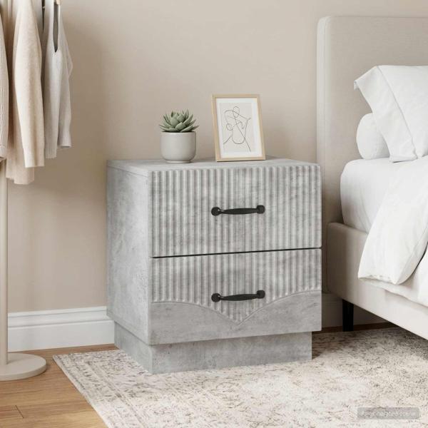 Nachttisch 2 stk. Betongrau 43 x 34,5 x 44,5 cm Holzwerkstoff