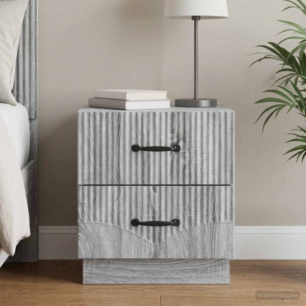 ARDEBO.de - Nachttisch Graues Sonoma 43 x 34,5 x 44,5 cm Holzwerkstoff