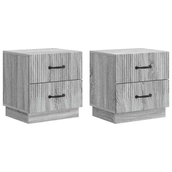 Nachttisch 2 stk. Graues Sonoma 43 x 34,5 x 44,5 cm