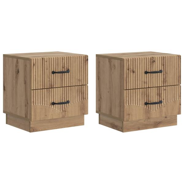 Nachttisch 2 stk. Artisan-Eiche 43 x 34,5 x 44,5 cm