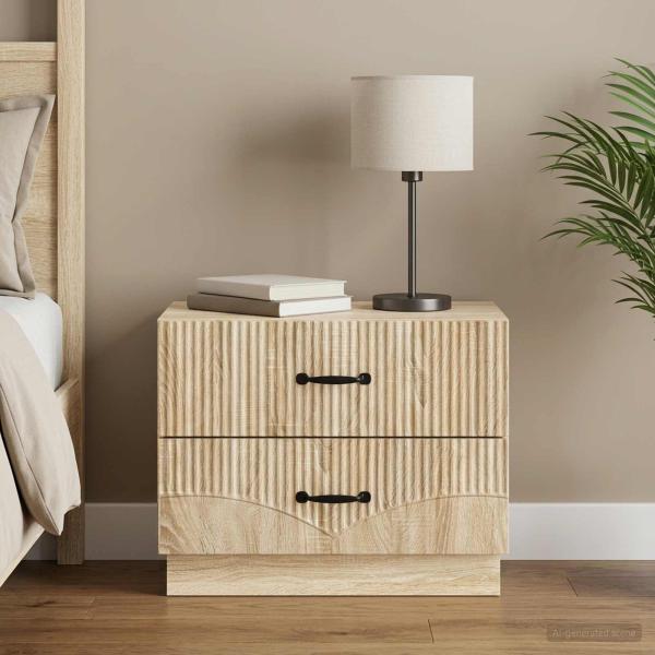 ARDEBO.de - Nachttisch Sonoma-Eiche 62 x 34,5 x 44,5 cm Holzwerkstoff