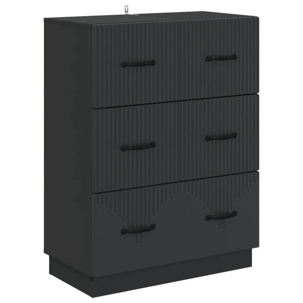 Schubladenschrank Schwarz 66 x 34,5 x 87 cm Holzwerkstoff
