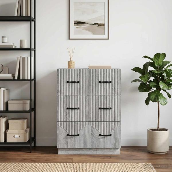 ARDEBO.de - Schubladenschrank Graues Sonoma 66 x 34,5 x 87 cm Holzwerkstoff