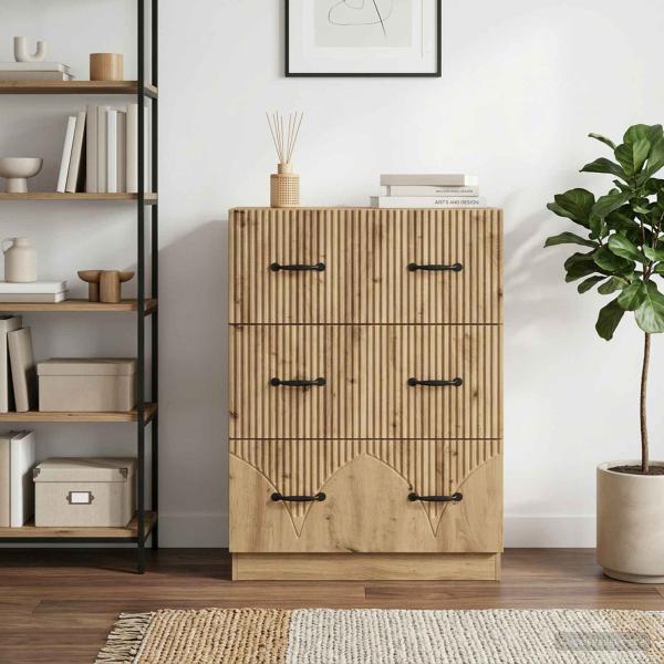 Schubladenschrank 66 x 34,5 x 87 cm Holzwerkstoff Artisan-Eiche