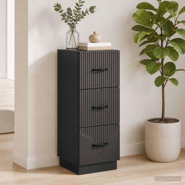 Schubladenschrank 33 x 34,5 x 87 cm Holzwerkstoff Schwarz