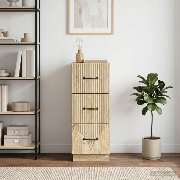 ARDEBO.de - Schubladenschrank 33 x 34,5 x 87 cm Holzwerkstoff Sonoma-Eiche