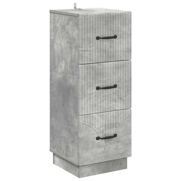 Schubladenschrank 33 x 34,5 x 87 cm Holzwerkstoff Betongrau