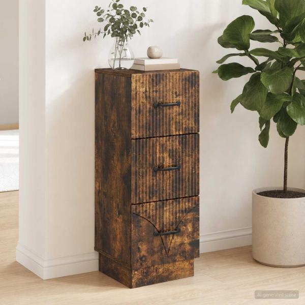 Schubladenschrank 33 x 34,5 x 87 cm Holzwerkstoff R?uchereiche