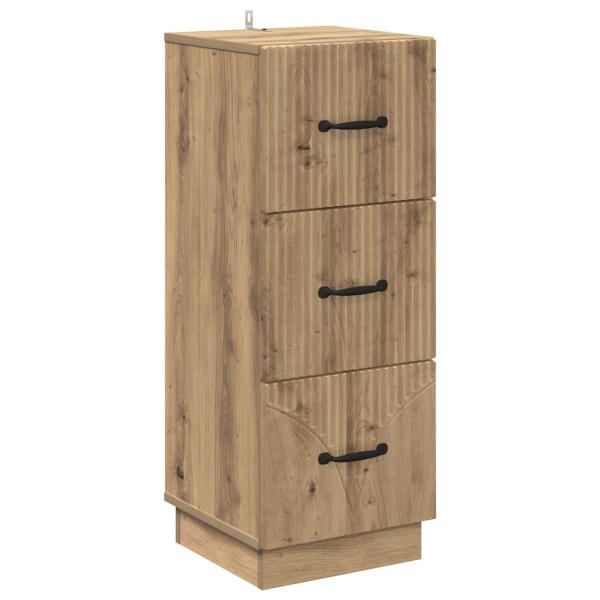 Schubladenschrank 33 x 34,5 x 87 cm Holzwerkstoff Artisan-Eiche