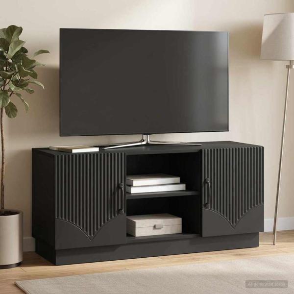 ARDEBO.de - TV-Schränk 102 x 34,5 x 47 cm Schwarz Holzwerkstoff