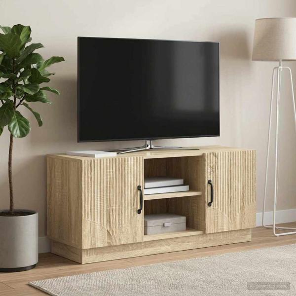 TV-Schränk 102 x 34,5 x 47 cm Sonoma-Eiche Holzwerkstoff