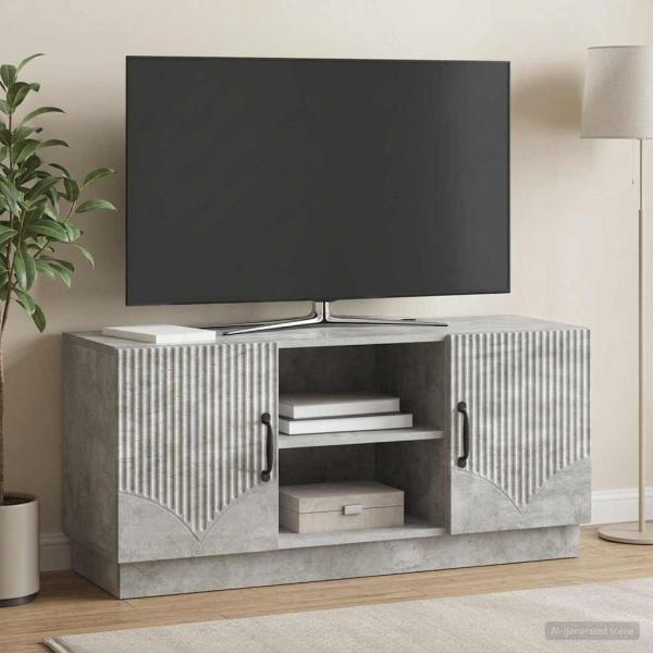 ARDEBO.de - TV-Schränk 102 x 34,5 x 47 cm Betongrau Holzwerkstoff