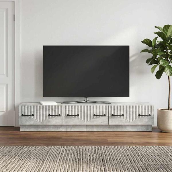 ARDEBO.de - TV-Schränk Betongrau 147 x 34,5 x 27 cm Holzwerkstoff