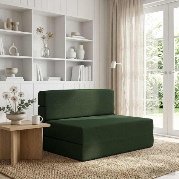 ARDEBO.de - Klappsofa Bett Dunkelgrün 190 x 100 x 15 cm Stoff
