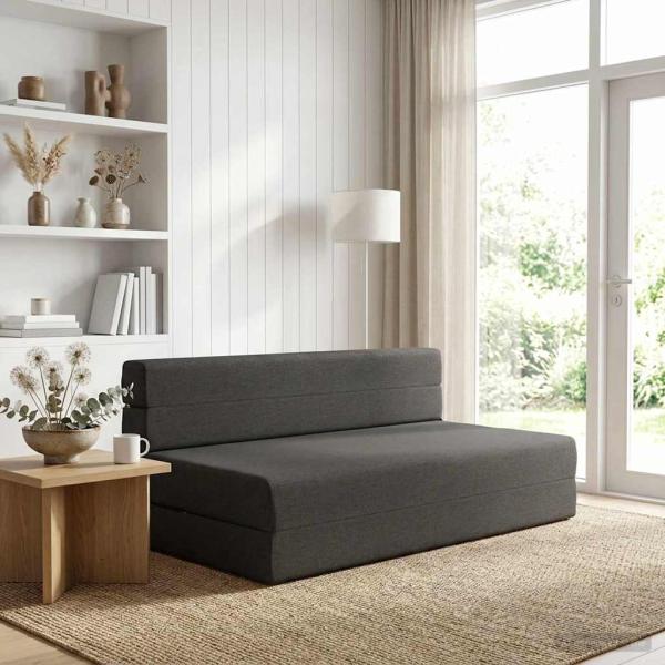 ARDEBO.de - Klappsofa Bett Dunkelgrau 152 x 86,5 x 60 cm Stoff