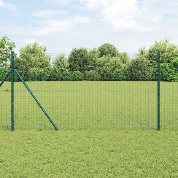 ARDEBO.de - Geschweißter Drahtzaun, bodenverankert 25 x 1 m Grün Netz