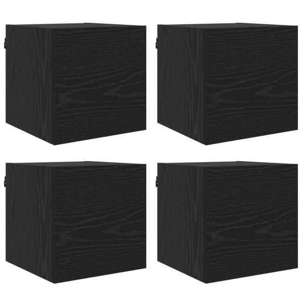 Wandmontiertes TV-Regal 4 stk. Schwarz Eichen-Optik