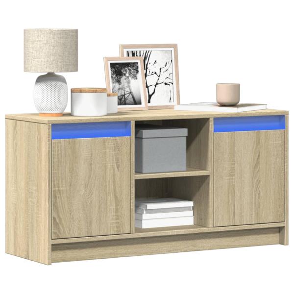 ARDEBO.de - TV-Schrank mit LED-Beleuchtung Sonoma-Eiche 100x34x50 cm