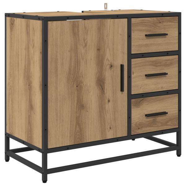 Badezimmermöbel-Set 2 stk. Artisan-Eiche 65 x 33 x 60 cm