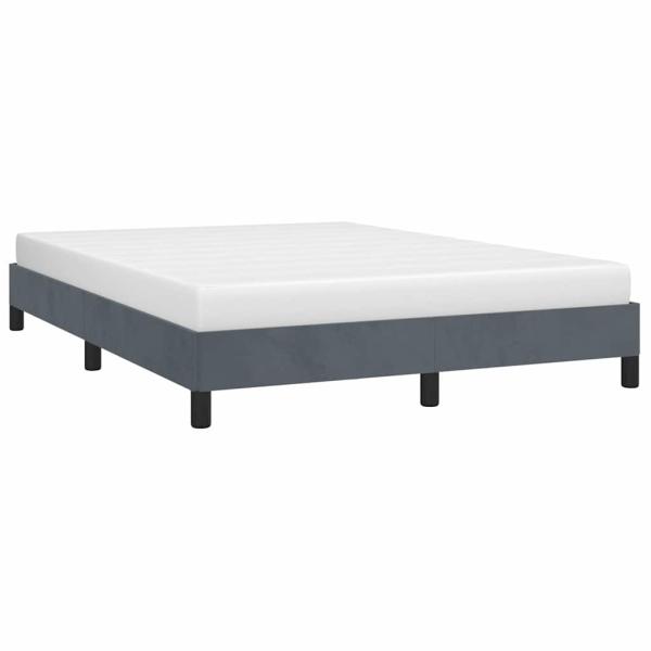 ARDEBO.de - Bettgestell ohne Matratze Dunkelgrau 152x203 cm Queen-Size Samt