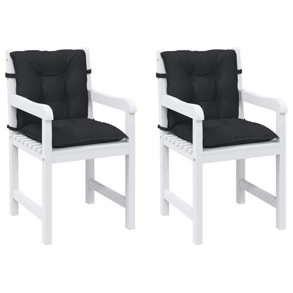 Niedriglehner Stuhlkissen Set 2 stk. Polyester Melange Schwarz
