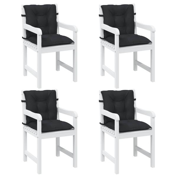 Niedriglehner Stuhlkissen Set 4 stk. Polyester Melange Schwarz