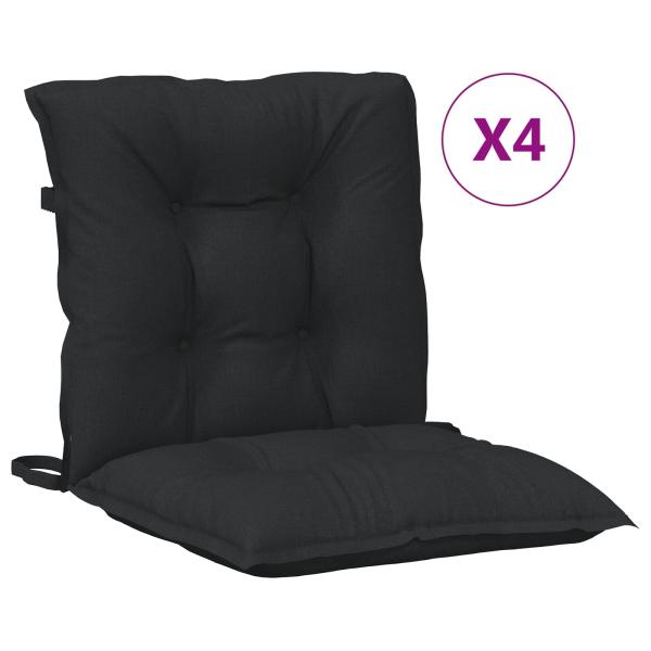 Niedriglehner Stuhlkissen Set 4 stk. Polyester Melange Schwarz