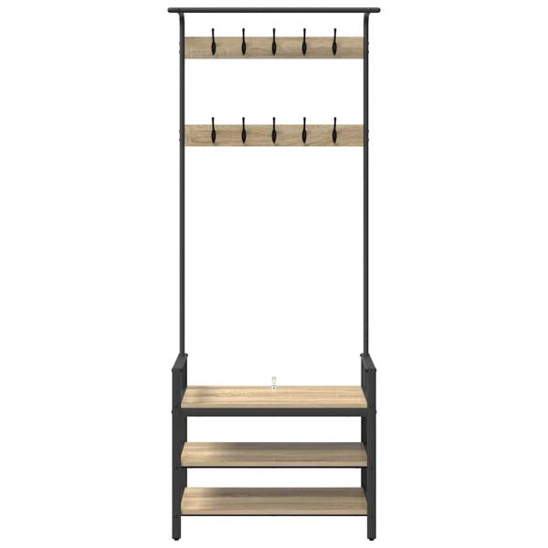 Garderobenständer Sonoma-Eiche 75 x 34 x 184 cm Holzwerkstoff