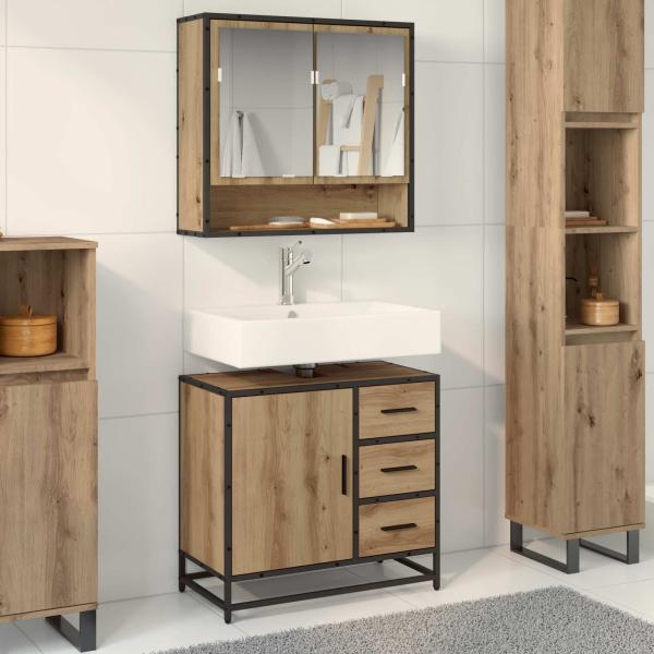 ARDEBO.de - Badezimmerschrank Artisan-Eiche 65 x 33 x 60 cm Holzwerkstoff