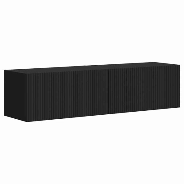 TV-Wandschrank 2 stk. Schwarz Holzwerkstoff