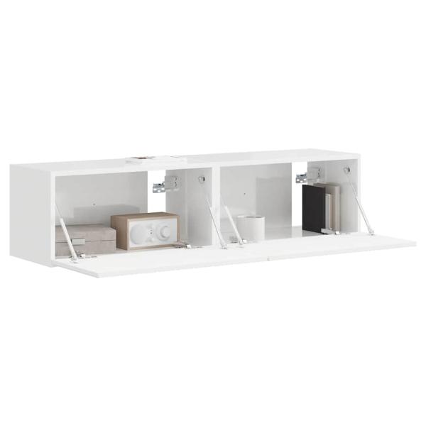TV-Wandschrank 2 stk. Glänzend Weiß Holzwerkstoff