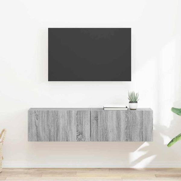 ARDEBO.de - TV-Wandschrank 2 stk. Sonoma-Grau Holzwerkstoff