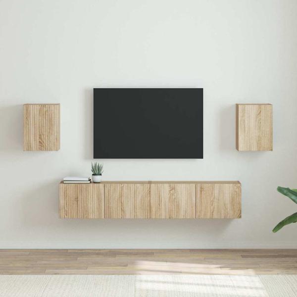 ARDEBO.de - TV-Wandschrank 2 stk. Sonoma Holzwerkstoff
