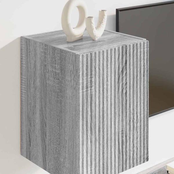 TV-Wandschrank 2 stk. Sonoma-Grau Holzwerkstoff