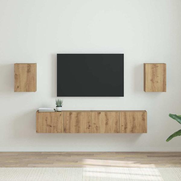ARDEBO.de - TV-Wandschrank 2 stk. Artisan Eiche Holzwerkstoff