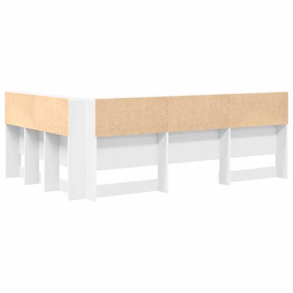 Aufbewahrungskopfteil mit Regal Weiß 120 cm Holzwerkstoff