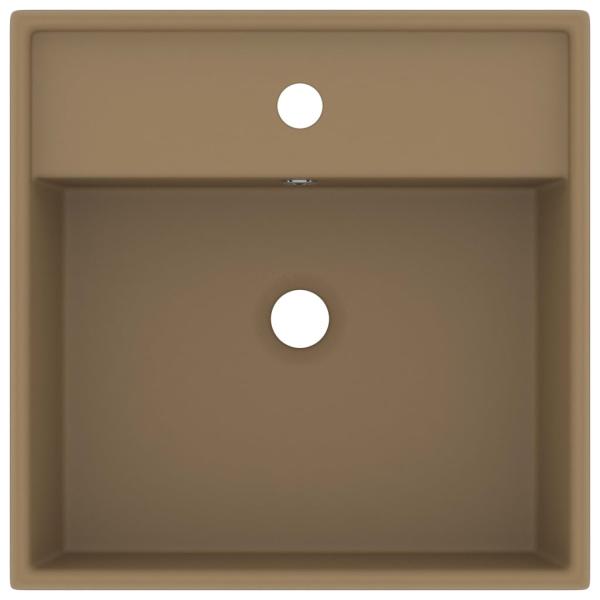 Luxus-Waschbecken Überlauf Quadratisch Matt Creme 41x41 cm