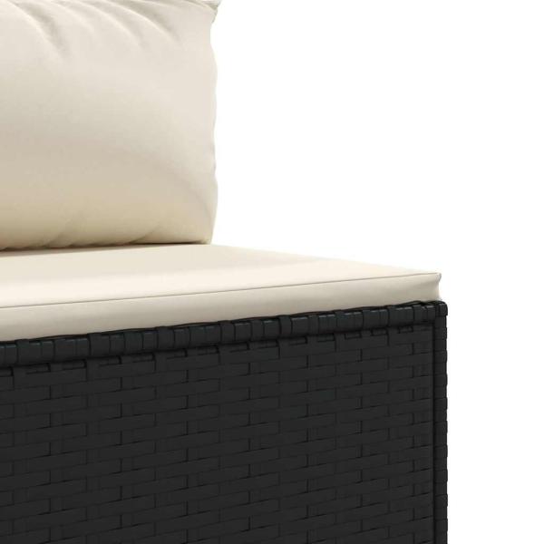 8-tlg. Garten-Lounge-Set mit Kissen Schwarz Poly Rattan
