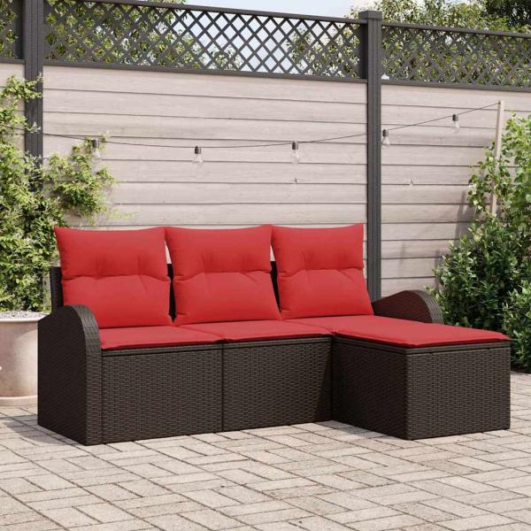 ARDEBO.de - Gartensofa-set Braun Poly-Rattan