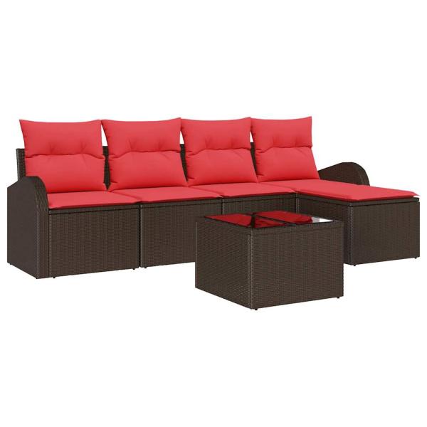 Gartensofa-set Braun Poly-Rattan